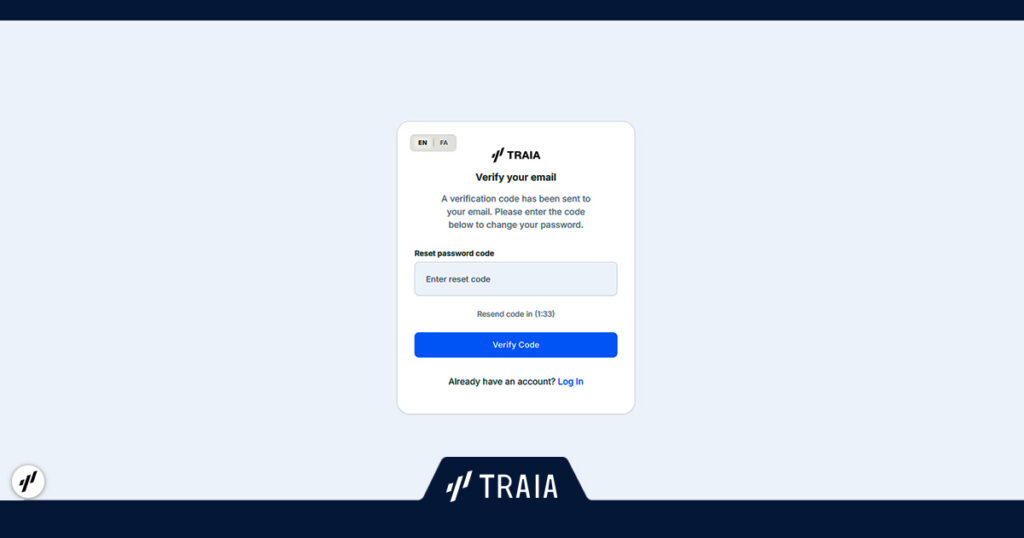 ارسال کد بازیابی به جیمیل